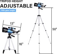 Telescopio Refractor Profesional Portátil con Apertura de 70 mm y 300 mm para Adultos, Niños y Principiantes en Astronomía para Aprendizaje y Observación