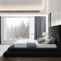 PZCN HOME Boîte en bois de style européen Conceptions de lit Images Cadre de lit Double taille Up-lit rembourré à vendre pour enfants