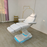 Lit de Soin et Massage Électrique de Luxe Moderne Blanc à 4 Moteurs pour Salon, Spa, Extension de Cils, Table Cosmétique et Fauteuil Beauté du Visage