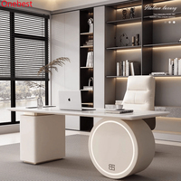 Salon de couleur jaune clair Bureaux de bureau modernes minimalistes Ensembles de chaises avec étagère arrière