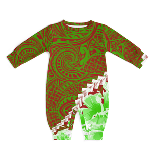 1 MOQ diskon besar bunga Hawaii cetak Polinesia desain suku lengan panjang kancing jepret pakaian bayi baju monyet pakaian balita - Product Image 3