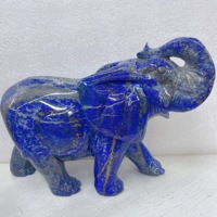 Vente en gros de bijoux Bozhiluan, sculptures d'éléphants sculptées en lapis-lazuli et en cristal poli, figurines de collection pour la décoration de la maison
