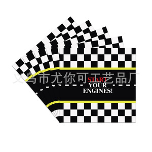 Racing Party Tablecloth And Plate Set Rectangle Black Offset Printing Birthday Decor Environment Friendly Plastic <b>Paper</b> 40-60 - Product Image 2