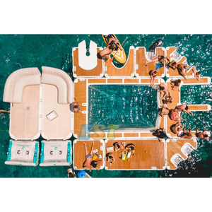 Bơi bơm hơi hồ bơi Float đảo máy bay phản lực trượt tuyết Dock nước nổi nền tảng Mat Dock đảo cho giải trí Inflatable nổi hồ bơi biển - Product Image 1