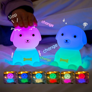 Cute Baby Nursery Led Dog Silicone Pat Night Light Creative Colorful <b>Touch</b> sensor <b>Lamp</b> for Kids Living Room Bedroom Decor - Product Image 6