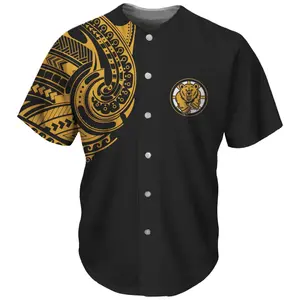 Yeni tasarım polinezya geleneksel kabile tarzı baskılı rahat düğme-aşağı Hawaii artı boyutu gömlek gömlek erkek gömlek özelleştirmek