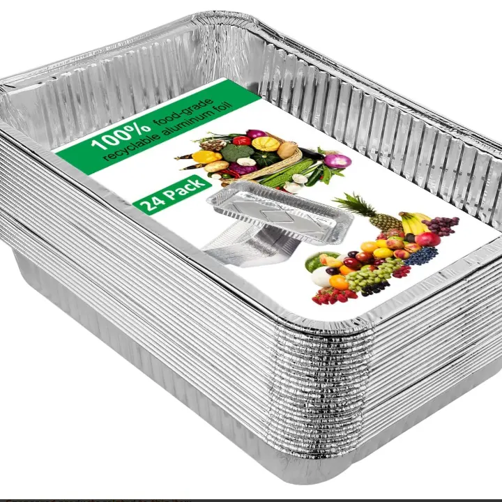 9700ml Rectangle Aluminum Foil Container Full Size Customized Household Aluminium Foil Turkey Baking Pans/Tray For Oven