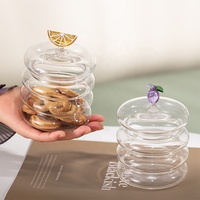 Creatieve fruitpot voor thuisgebruik, transparante Europese glazen voorraadpot, snoep- en biscuitendoos, glazen snoepvaas.