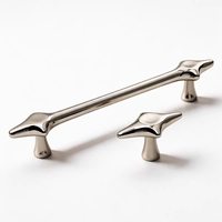 Poignées et Boutons de Meuble en Alliage de Zinc en Forme d'Étoile, Vente Chaude, Poignées Modernes pour Armoire, Poignées de Placard de Cuisine en Titane Argenté