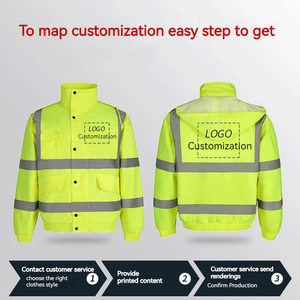 Bán Sỉ Biểu Tượng Tùy Chỉnh Xây Dựng Mùa Đông Hi VIS Dài Tay Áo Vàng Giá Rẻ Làm Việc Phản Quang Huỳnh Quang An Toàn Phản Xạ Áo Khoác - Product Image 6