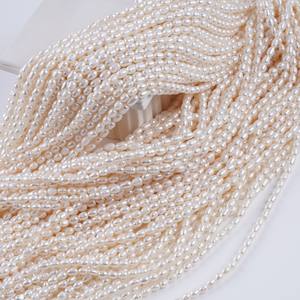 Chaîne de perles d'eau douce de forme de riz Zhuji 4-5 mm, perles naturelles de millet dispersées, matériel de fabrication de collier et de bracelet, perles en vrac - Product Image 4