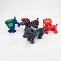 Figurine de chien teckel articulée imprimée en 3D, modèle animal flexible en PLA, jouet anti-stress, chiot mignon, décoration de bureau, cadeau pour
