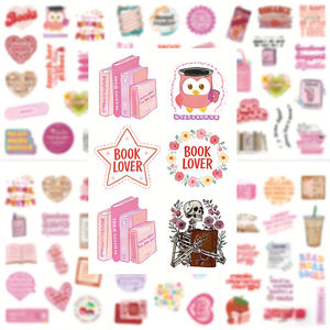 Pegatinas Personalizadas Estilo Literario Rosa, Diseños con Temática <span class=keywords><strong>de</strong></span> Lectura y <span class=keywords><strong>Amor</strong></span>, Decoración para Diario, Tarjetas, Fundas <span class=keywords><strong>de</strong></span> Teléfono, Venta al Por Mayor - Product Image 5