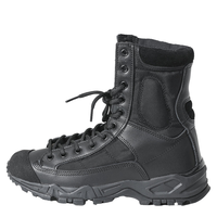 Bottes de randonnée tactiques extra légères en cuir microfibre à lacets, noires, confortables, hauteur cheville, semelle extérieure en maille et caoutchouc