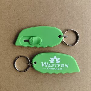 Découpeur d'enveloppes miniature en acier inoxydable et ABS avec logo personnalisé, ouvre-lettre porte-clés, cadeaux promotionnels portables - Product Image 3