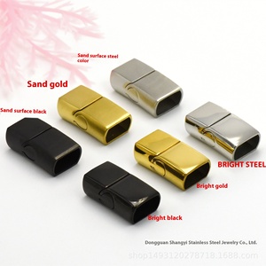 316L thép không gỉ từ Clasp cho nam giới titan thép Vòng đeo tay mạnh mẽ từ da dây Clasp phát hiện thành phần - Product Image 2