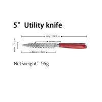 Couteau de cuisine utilitaire damas 5.5 pouces couteaux à haute teneur en carbone couteau de chef professionnel en acier damas