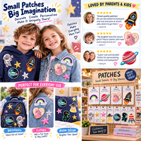 Patch brodé thermocollant et à coudre pour enfants, motifs planètes, étoiles, fusées, astronautes, licornes, galaxie, vente en gros