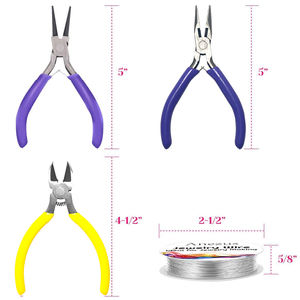 Ensembles de fils pour bagues, mini-pinces, outils de coupe-câbles, pinces à bec effilé en acier inoxydable et caoutchouc pour la fabrication de <span class=keywords><strong>bijoux</strong></span> DIY - Product Image 4