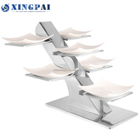 XINGPAI – plateau de buffet en acier inoxydable, fournitures d'hôtel, présentoir de restauration à trois niveaux, support de gâteau de mariage