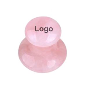 Mantar Şeklinde Gül Kuvars Akupresür Masaj Aleti - Çift Dışbükey Yüz ve Vücut Noktası Stimülasyon Taşı (4cm X 3.5cm, 60-65g) - Product Image 4