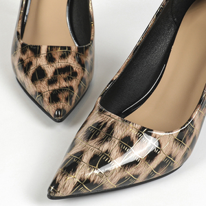 Oferta Especial: Nuevos Tacones Altos de Charol con Estampado de Leopardo, Estilo Europeo y Americano, Verano 2024 - Product Image 5