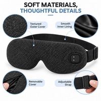 Masseur oculaire chauffant sans fil rechargeable, masque pour les yeux avec housse lavable, anti-lumière, pour les yeux secs, voyage et sommeil