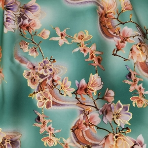 Polyester Crepe Voan <span class=keywords><strong>75D</strong></span> Mịn In Kỹ Thuật Số S190163 Váy Phụ Nữ Hoa Vải - Product Image 2