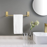 Porte-serviettes de salle de bain personnalisé montage mural en acier inoxydable 304 salle de bain noir mat porte-serviettes simple