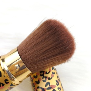 Thuần Chay Chuyên Nghiệp Chất Lượng Cao Đầy Màu Sắc Biểu Tượng Tùy Chỉnh Nhãn Hiệu Riêng Vàng Make Up Với Bìa Leopard Print Trang Điểm Bàn Chải Với Cap - Product Image 5