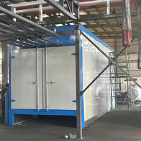 Ligne de production verticale de machines de revêtement en poudre automatiques pour substrats en acier avec four de cuisson et cabine de pulvérisation à pompe