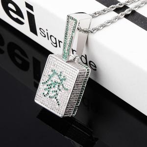 Popular chino Hiphop moda Iced Out Mahjong <span class=keywords><strong>Fa</strong></span> colgante collar elegante Hiphop accesorio - Product Image 4