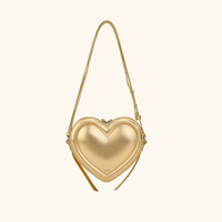 Sac bandoulière en PU en forme de cœur avec pompon JW, prix de gros, haute qualité, style vintage, fermeture éclair, capacité 1L, luxe