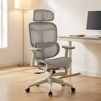 Chaise de bureau de direction ergonomique en maille intégrale avec accoudoirs 4D et repose-pieds, mobilier de bureau de luxe