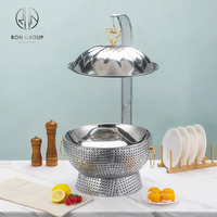 RONGROUP Réchaud à buffet en acier inoxydable doré de 8 L, chauffage à la vapeur, contrôle manuel de la température pour la restauration, réchaud à nourriture pour buffet, suspendu