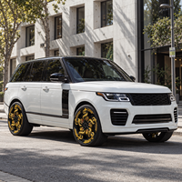 Roue forgée monobloc GVICHN personnalisée 6061-T6 avec gravure en relief 3D de dragon doré, noir brillant pour Land Rover Range Rover Rolls-Royce
