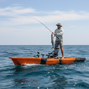 Kayak de pêche électrique à pédales <span class=keywords><strong>Viking</strong></span> 12,66 pieds, 1 personne, bateau en HDPE à fond plat pour la mer - Product Image 2