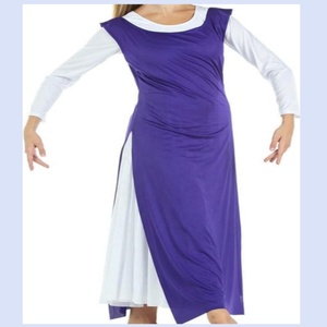 <span class=keywords><strong>Tunique</strong></span> de <span class=keywords><strong>danse</strong></span> de culte métallique pour femme avec fentes latérales (robe blanche non incluse) - Product Image 4