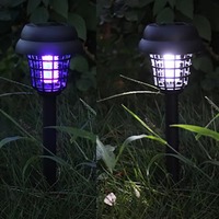 Lampe Solaire Anti-Moustiques Électrique UV Extérieure Étanche IP65, Piège à Insectes et Mouches pour Jardin, Cour, Ferme