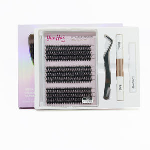 Yunhai Silk Soft Cluster Kit de pestañas individuales Caja de racimos de pestañas personalizada Kit de racimo segmentado de pestañas Diy - Product Image 1