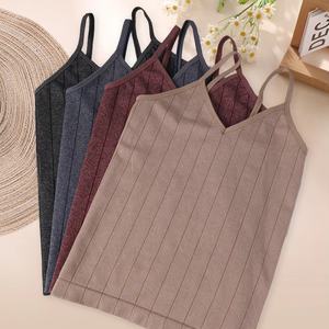 Camisola sin Mangas de Verano para Mujer, Venta Directa de Fábrica, Tejido de Algodón Transpirable, Color Sólido, Cuello en V, Estilo Formal - Product Image 1