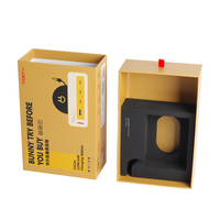 Boîte promotionnelle pour produits 3C avec ruban élégant, design tiroir pour tête de charge, finition mate et doublure en mousse gaufrée