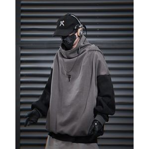 เสื้อฮู้ดดี้ผู้ชาย FOXA แขนเสื้อแบบแร็กแลน ผ้าฝ้าย 100% เฟรนช์เทอร์รี่ ระบายอากาศได้ดี สไตล์สตรีทแวร์ - Product Image 2