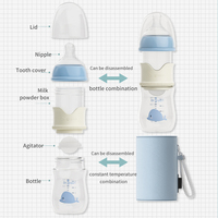 Aquecedor de leite e garrafa de bebê portátil, conjunto aquecedor de mamadeira infantil com entrada usb