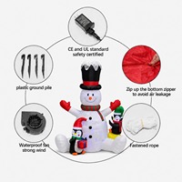 Décorations gonflables de Noël personnalisées en gros, ensemble de deux pingouins et bonhommes de neige de 1,75 mètre, ornements décoratifs d'extérieur