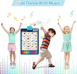 Poster Audio Educativo per Bambini 5-7 Anni, <span class=keywords><strong>Alfabeto</strong></span> ABC, <span class=keywords><strong>Numeri</strong></span>, Ortografia, Poster Cognitivo, Giocattoli Didattici - Product Image 4