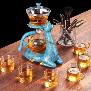 Стеклянный автоматический ленивый чайный набор, магнитный вращающийся термостойкий чайник Kungfu - Product Image 4