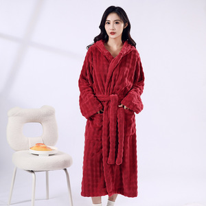 <span class=keywords><strong>Pigiama</strong></span> Oversize <span class=keywords><strong>in</strong></span> <span class=keywords><strong>Pile</strong></span> di Corallo per <span class=keywords><strong>Donna</strong></span>, Uso Domestico, con Cordoncino Assorbente e Vestaglia <span class=keywords><strong>da</strong></span> Notte Ispessita - Product Image 1
