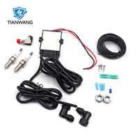 Kit Penembak Api Mobil 12V yang Dapat Disesuaikan, Pengapian Gas Buang Ganda/Listrik untuk Hotel/RV Luar Ruangan, Transformator Daya Plastik