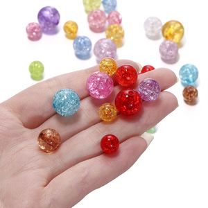 Acrylic Crackled <b>Beads</b> 8mm Round Loose <b>Beads</b> For Bracelet Making Colorful DIY Jewelry Accessories - Product Image 3